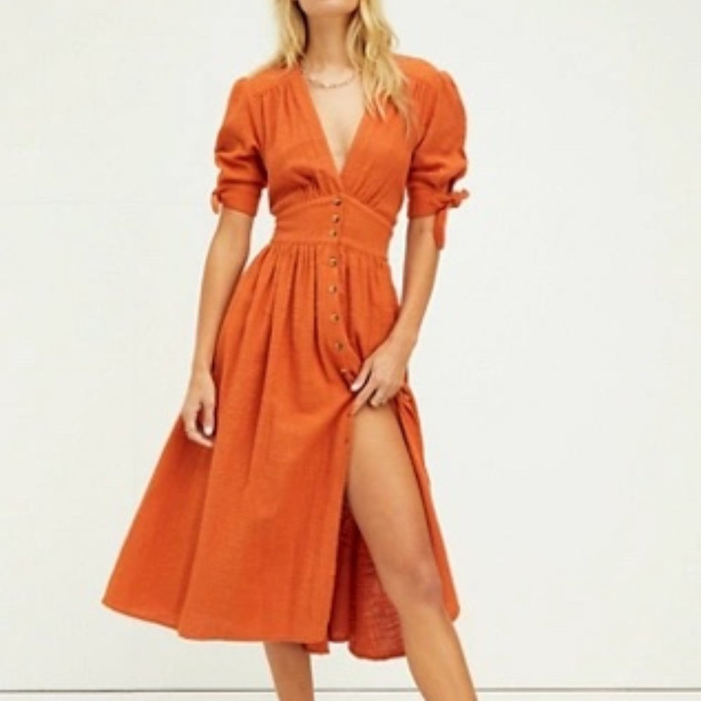 Love Of My Life Midi Dress Rust